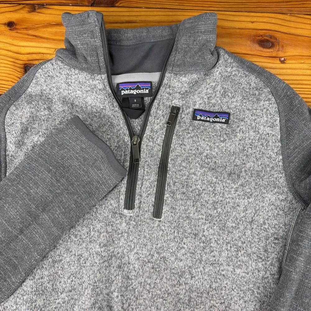 Patagonia Better Sweater Men's 1/4 Zip Fleece Pullover NICKEL / FORGE GREY S